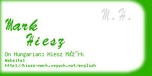 mark hiesz business card